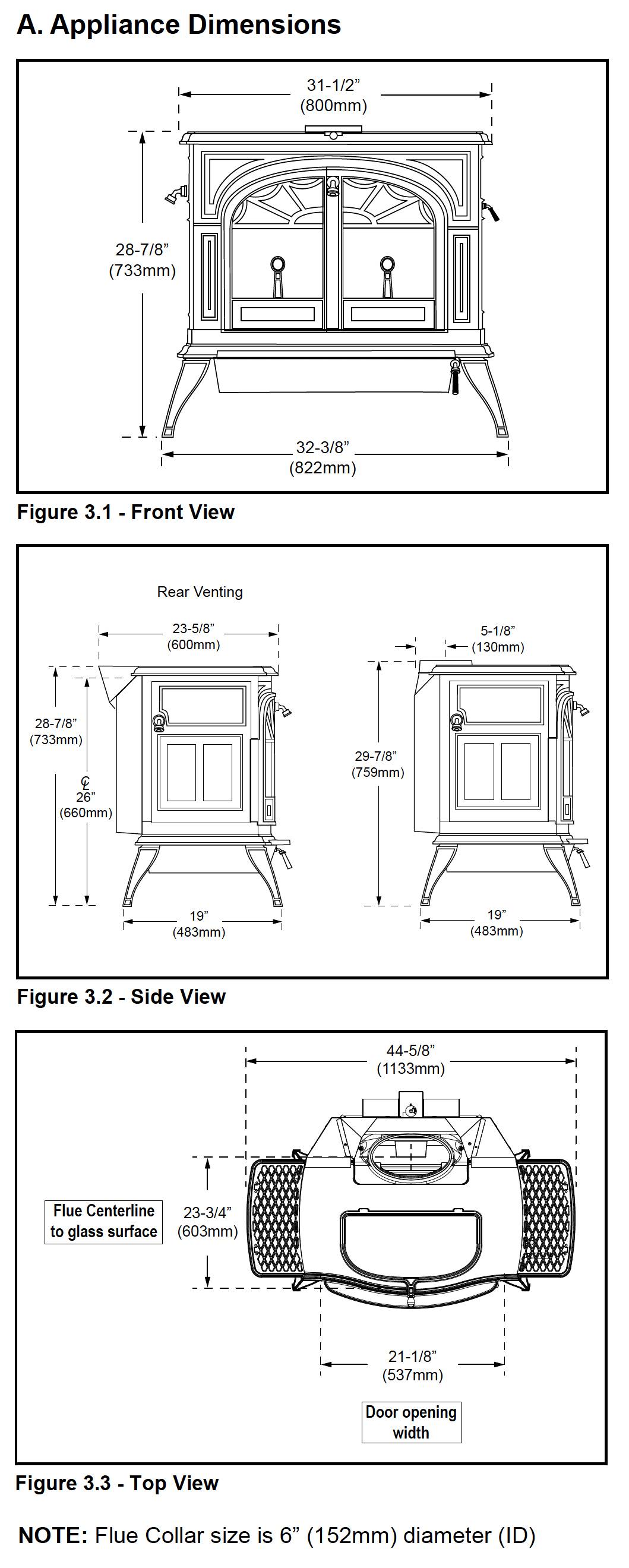 Vermont Castings Defiant Stove Sizes