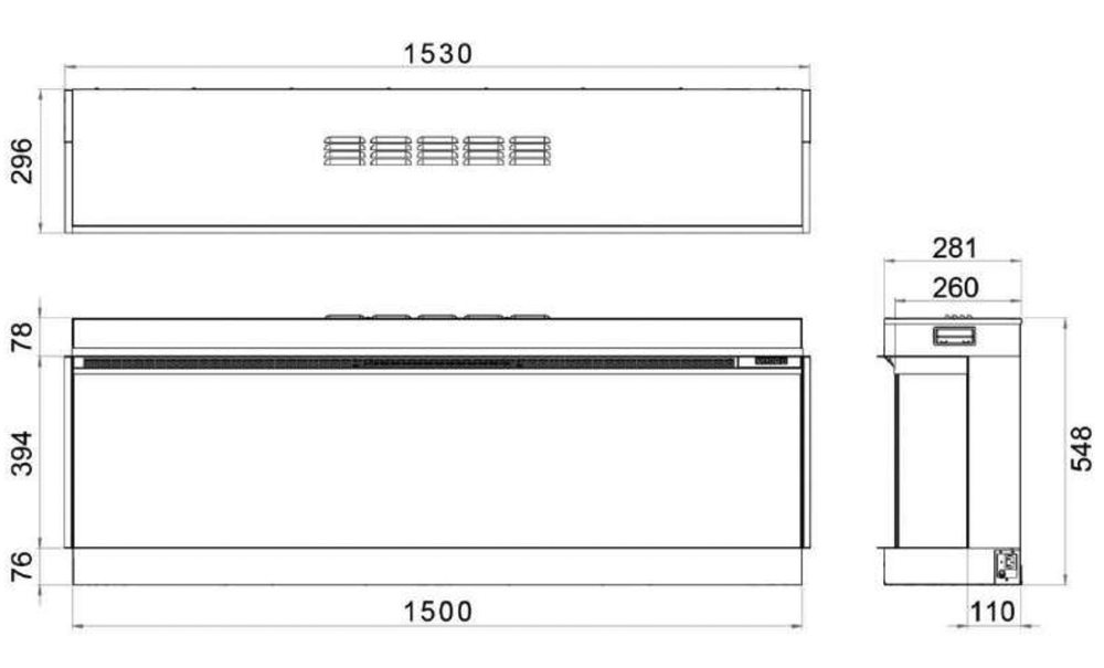 VisionFutura VF1500 Fire Dimensions