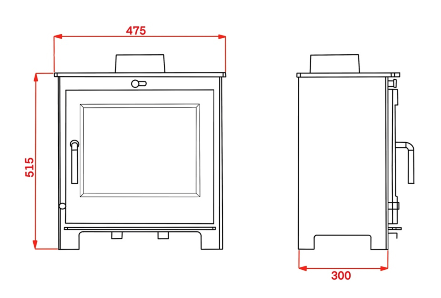 Woolly Mammoth 5 Widescreen Stove Dimensions