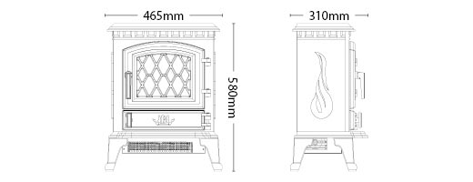 Broseley York Electric Stove Sizes