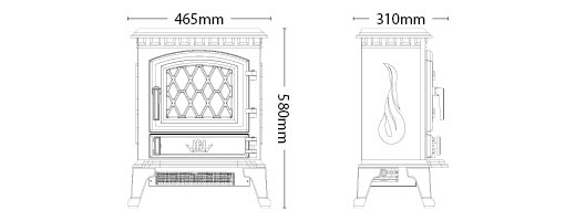 Broseley York Electric Stove Sizes