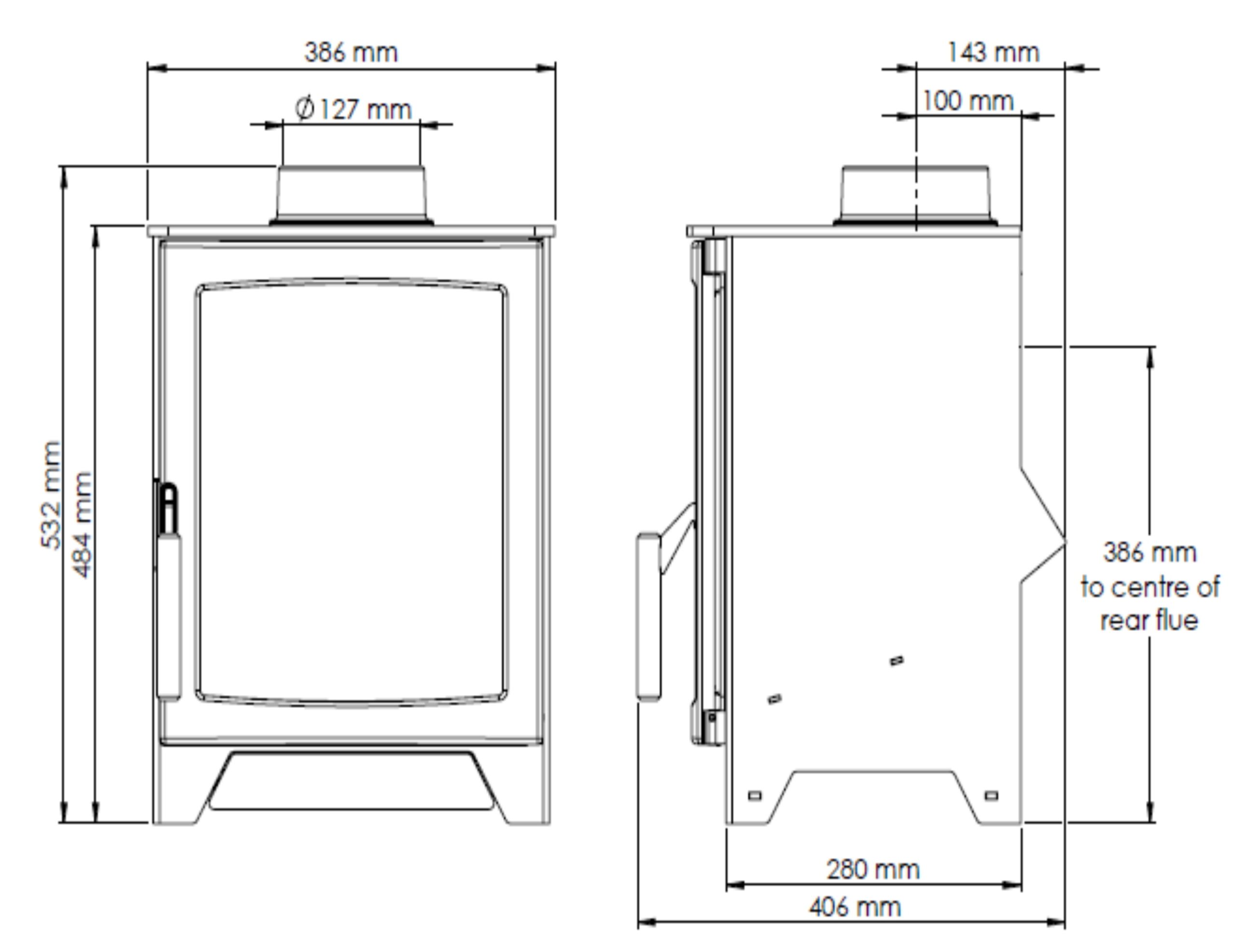 Parkray Aspect 4 Gas Stove Sizes