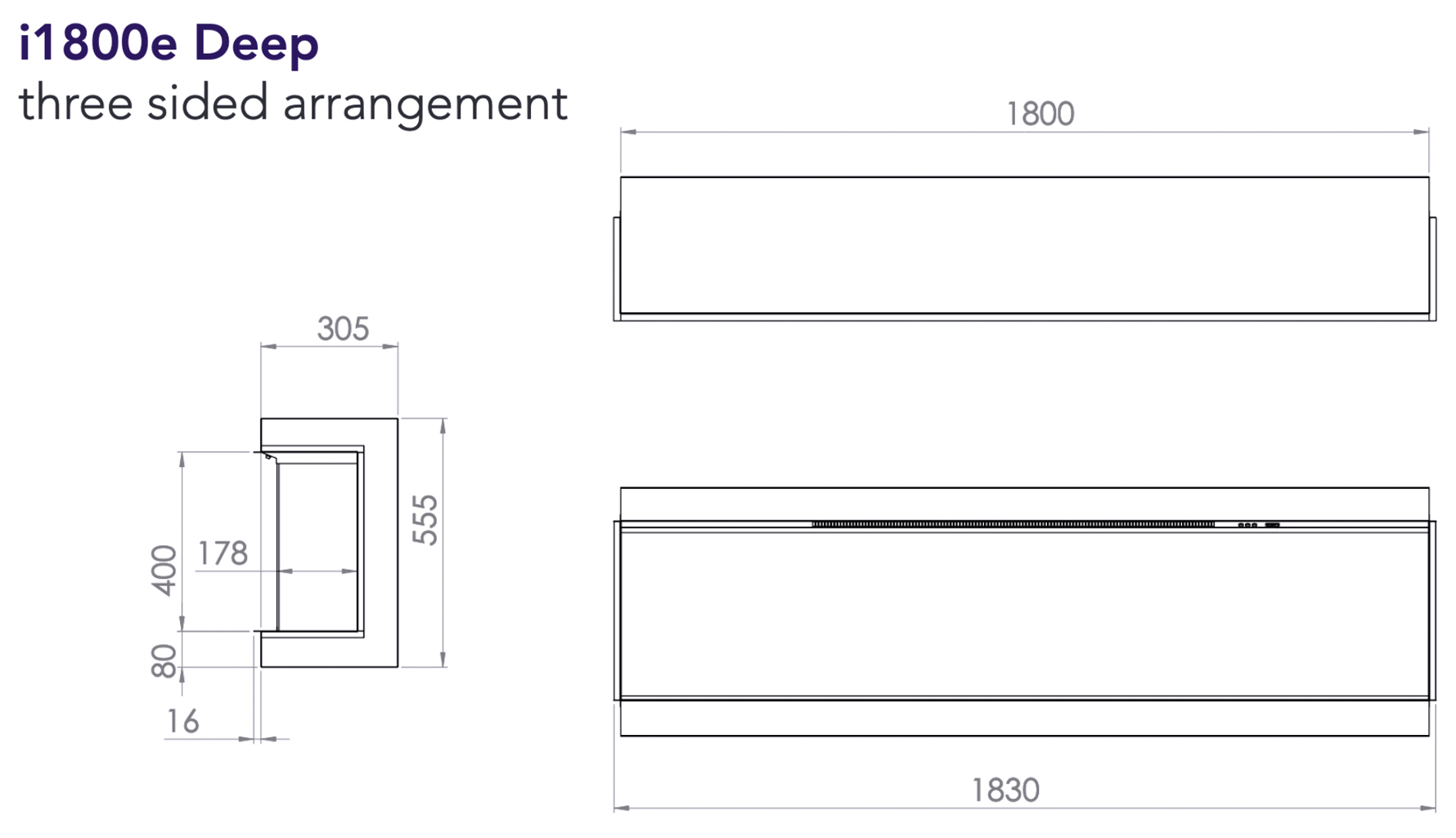 iRange i1800e Deep Electric Fire Dimensions