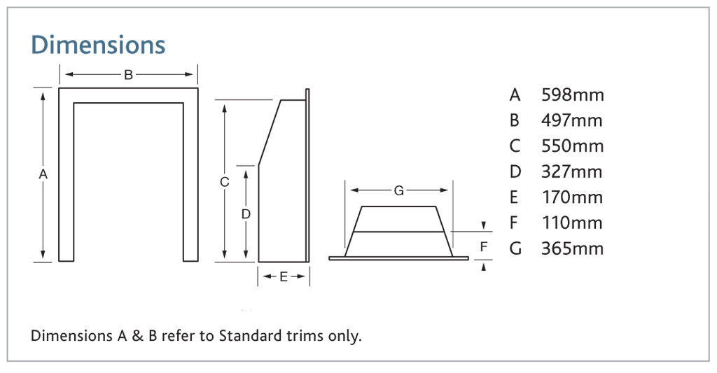 Kinder Kalahari Gas Fire Dimensions