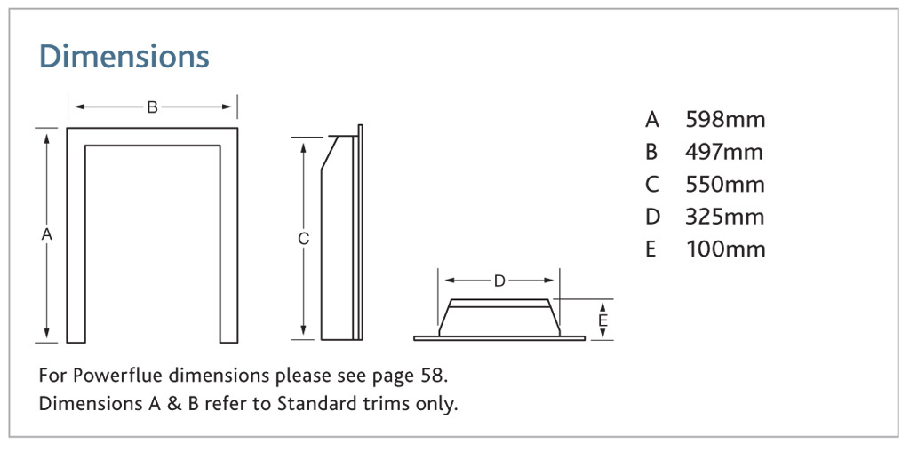 Kinder Nevada Gas Fire Dimensions