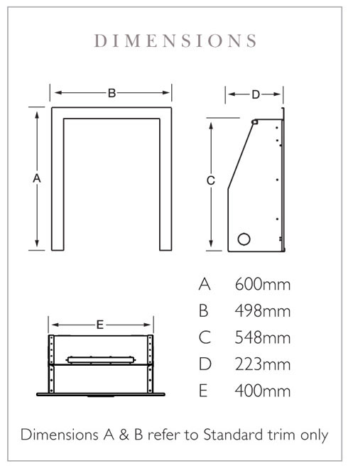 Verine Orbis Plus Gas Fire Dimensions