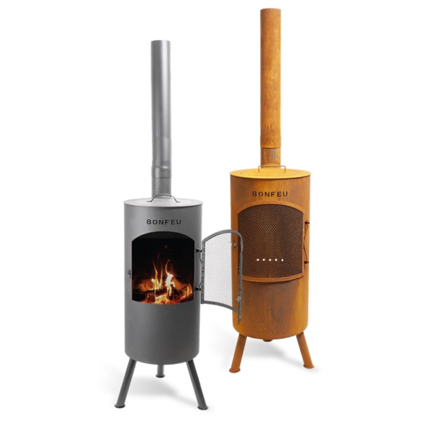 BonFeu BonTino Outdoor Fireplace & Wood Burning Chiminea with BBQ