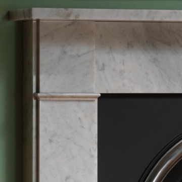 Cast Tec Flat Victorian Carrara Marble Fireplace