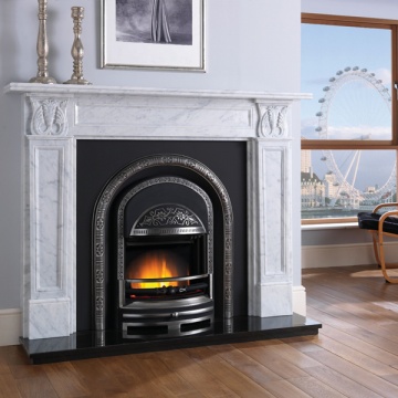 Cast Tec Corinthian Carrara Marble Fireplace