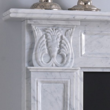 Cast Tec Corinthian Carrara Marble Fireplace