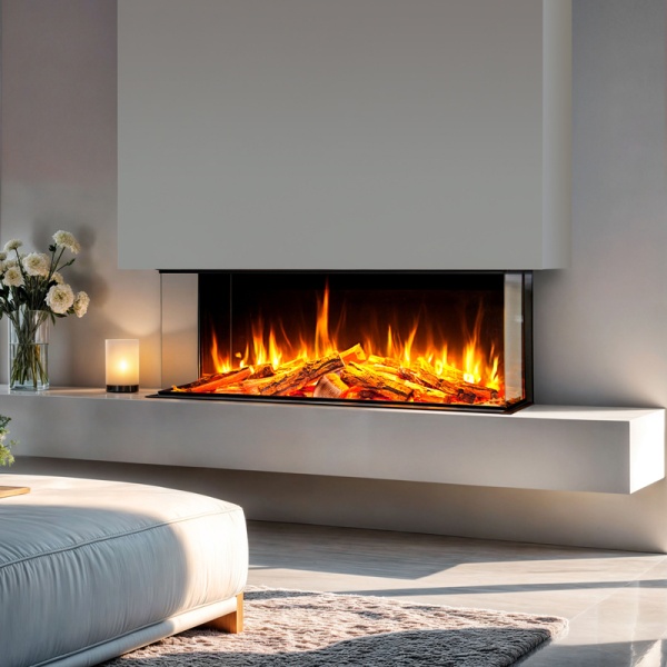 Celsi DLX 1000 Midnight Edition 3-Sided Glass Smart Electric Fire