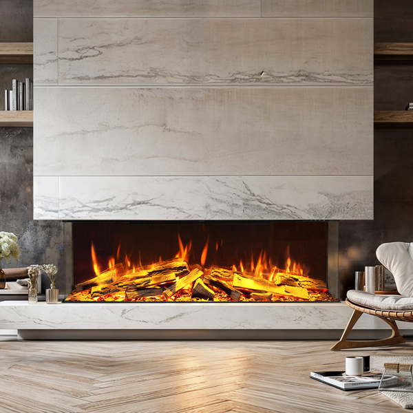 Celsi DLX 1250 Midnight Edition 3-Sided Glass Smart Electric Fire