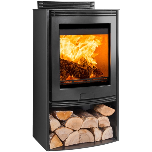 Di Lusso R5 Euro Eco Wood Burning Stove with Log Store | Flames.co.uk