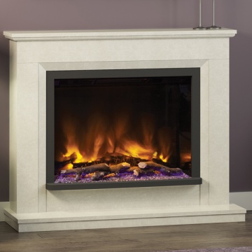 Elgin & Hall Pryzm Alesso 48'' Marble Electric Fireplace Suite