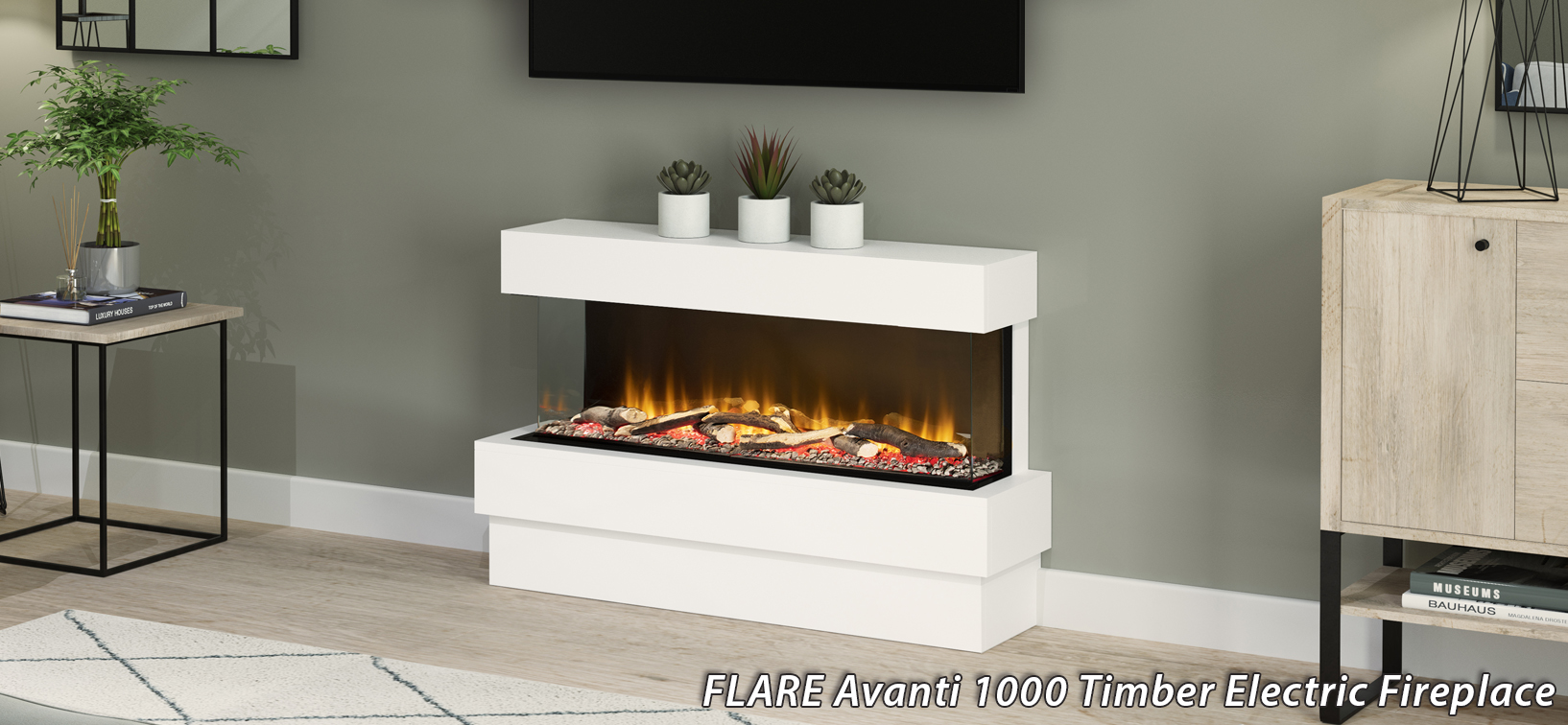 FLARE Avanti 1000 Electric Fireplace Suite