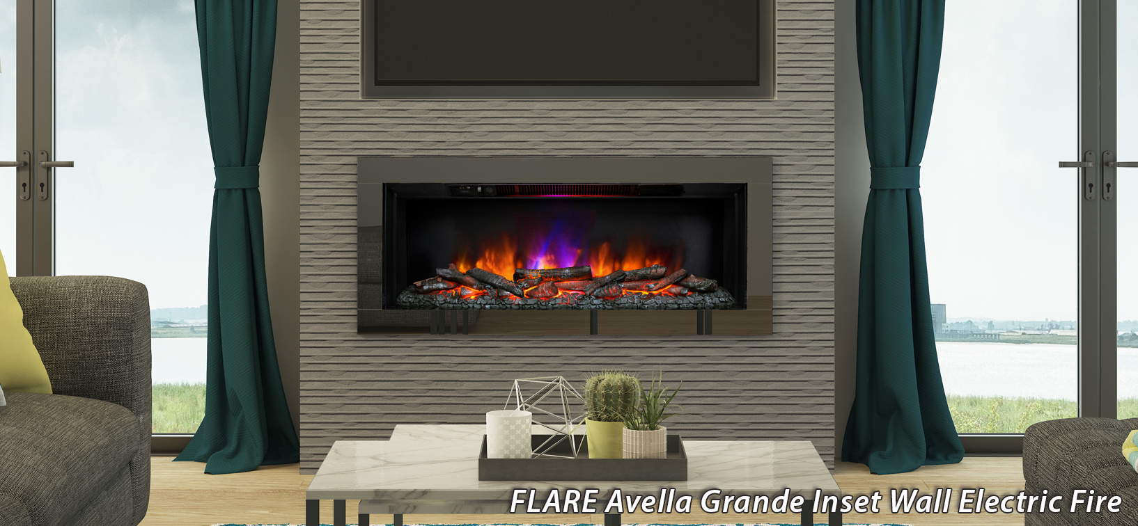 FLARE Avella Grande Inset Electric Wall Fire