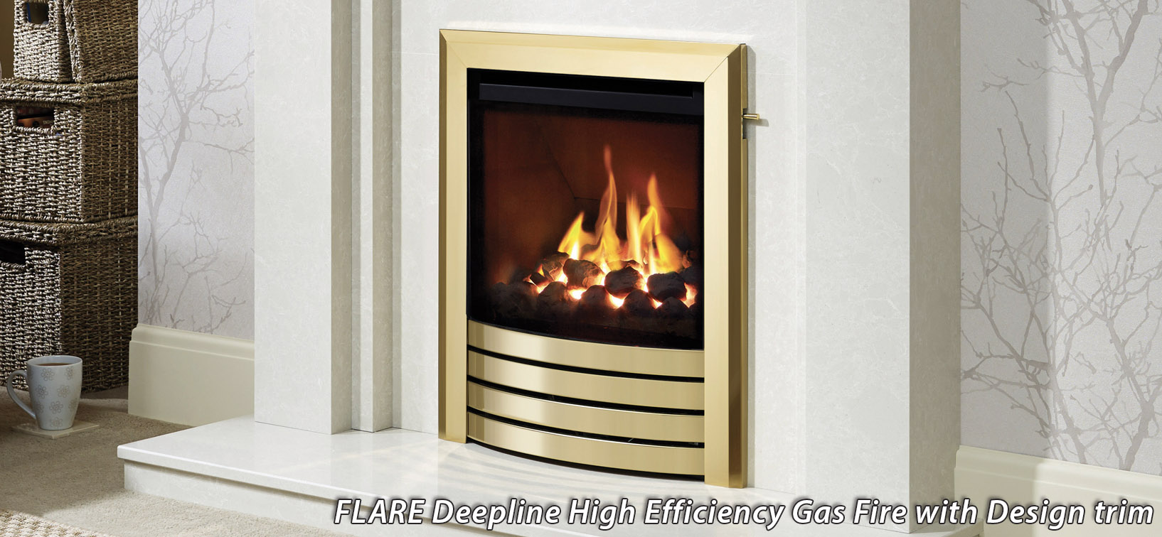 FLARE Deepline HE Gas Fire with Design trim