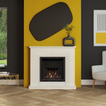 FLARE Collection by Be Modern Greenwood 900 Marble Gas Fireplace Suite