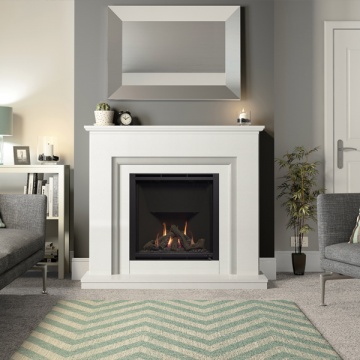 FLARE Collection by Be Modern Hampton 900 Marble Gas Fireplace Suite
