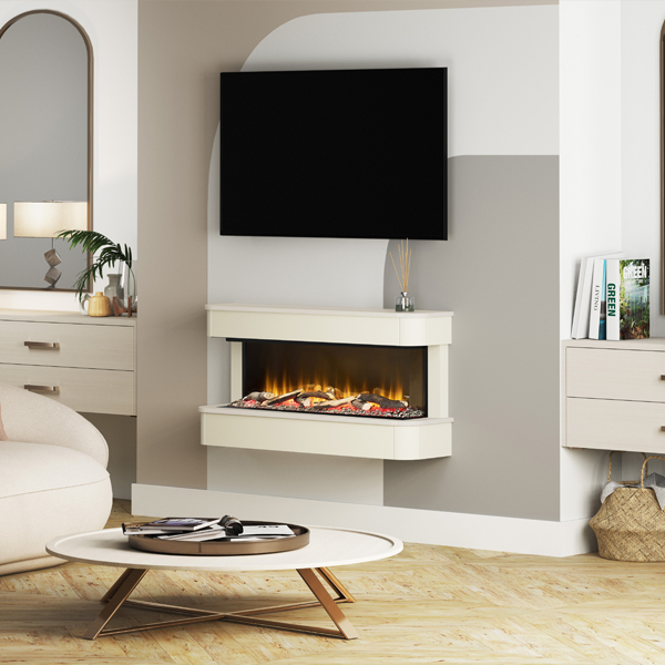 FLARE Collection by Be Modern Juliette 1000 Wall Mounted Electric Fireplace Suite