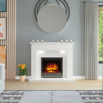 FLARE Collection by Be Modern Madalyn Marble Electric Fireplace Suite