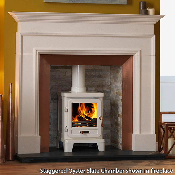 Gallery Staggered Oyster Slate Fireplace Chamber Panels