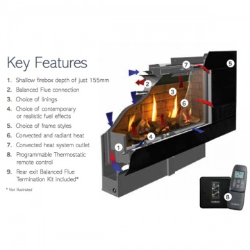 Gazco Studio Slimline Glass Balanced Flue Gas Fire