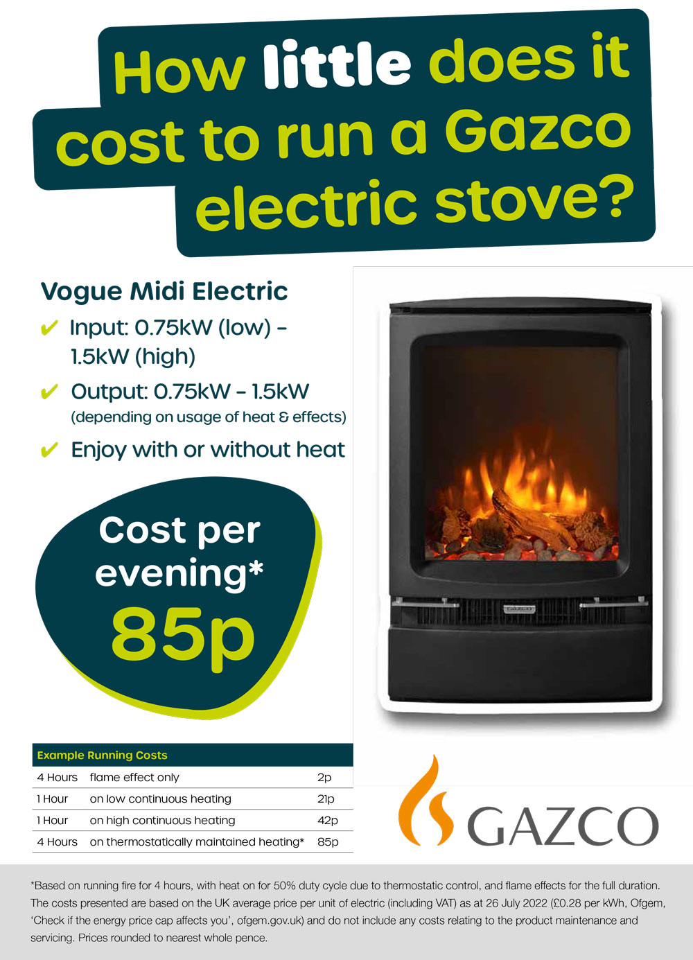 How much does it cost to run an electric stove