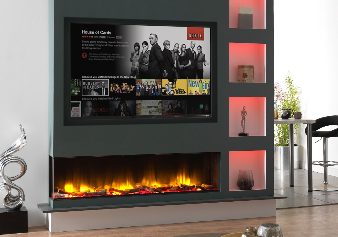 Media Wall - TV Above Fireplace