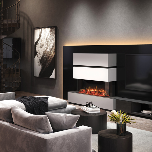 Onyx Avanti 110RW Milazzo Electric Fireplace Suite