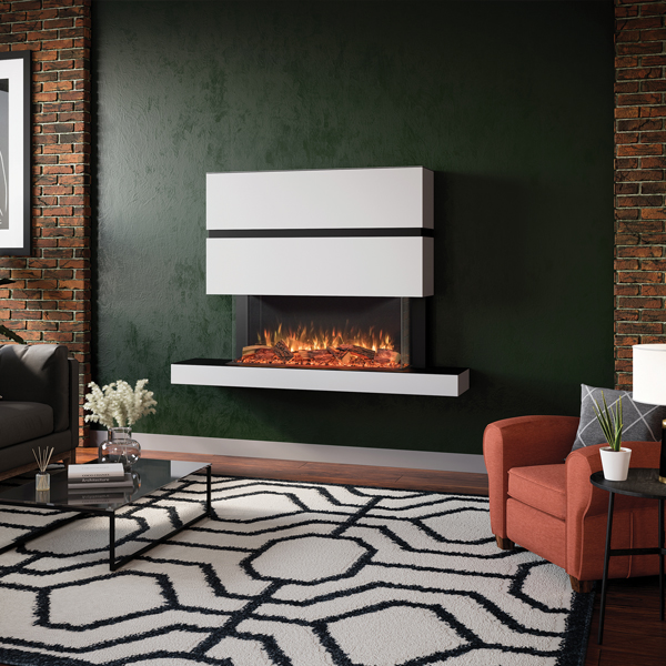 Onyx Avanti 110RW Milazzo Electric Fireplace Suite