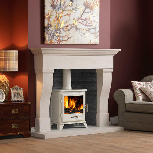 Penman Bassington Eco MultiFuel Stove Warm White Flames.co.uk