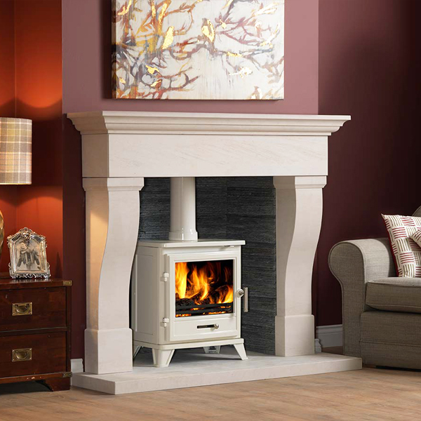 Penman Tavira Limestone Fireplace | Flames.co.uk