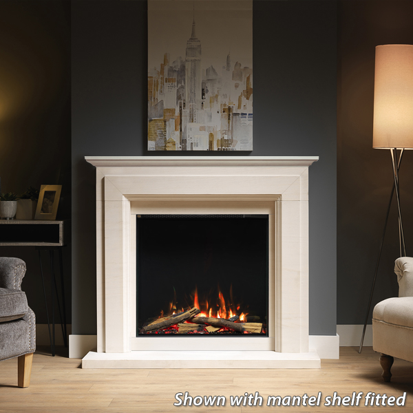 Pureglow Thurlestone with Chelsea 750VS Limestone Electric Fireplace Suite