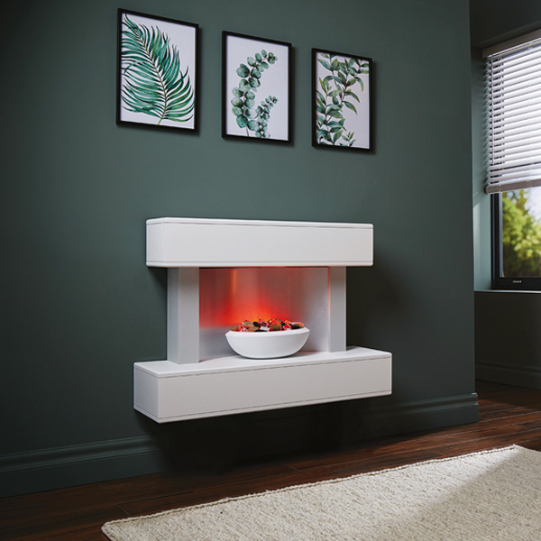 Suncrest Purley Wall Mounted Electric Fireplace Suite