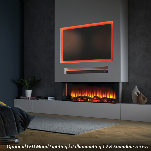 Charlton & Jenrick iRange i1250e Deep 1-2-3 Sided Electric Fire