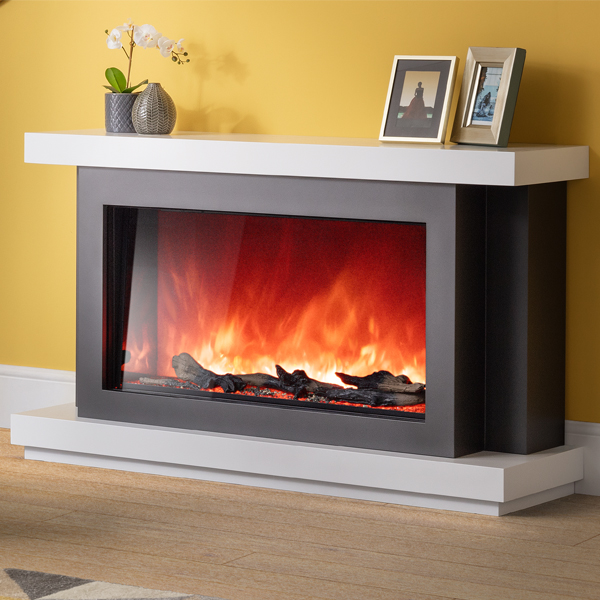 Aga Rayburn Stratus 100 Extra Tall, Slim Electric Fireplace Suite