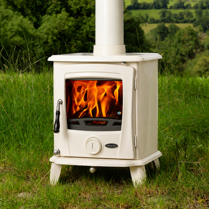 Atlantic Lough 7.5kW Stove in Ivory Enamel for Style | Flames.co.uk
