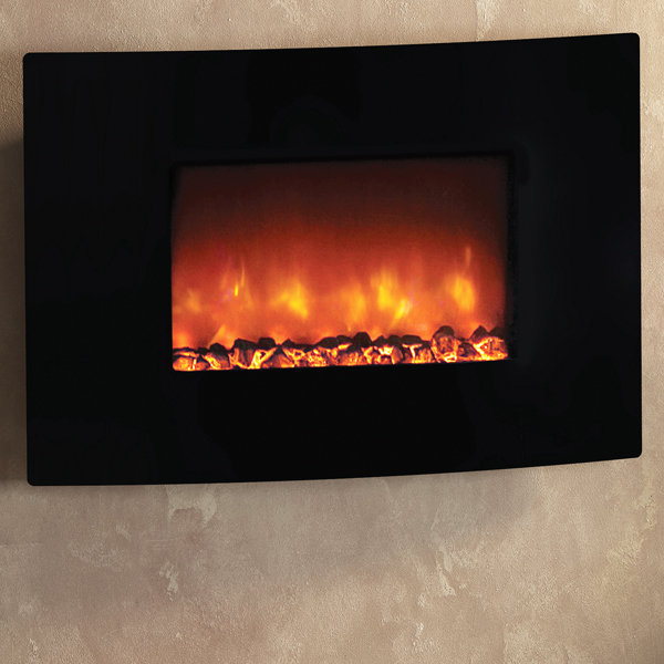 Be Modern Orlando Curved Black Glass Electric Fire Flames Co Uk Be Modern Orlando Curved Black Glass Electric Fire