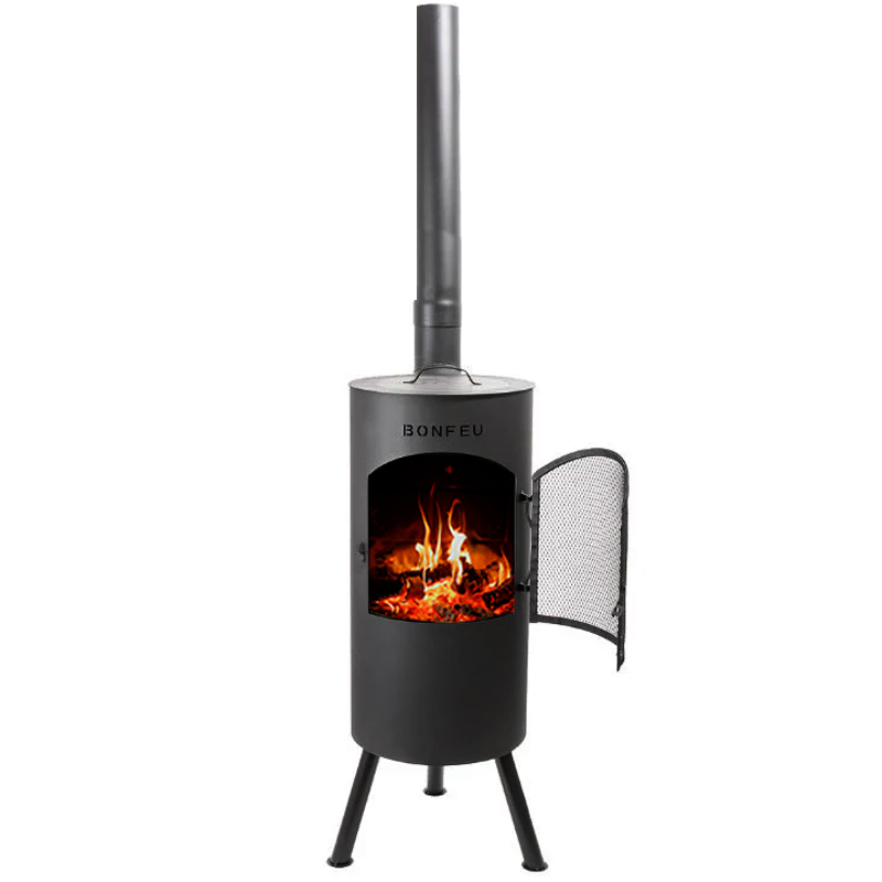BonFeu BonTino Outdoor Fireplace & Wood Burning Chiminea with BBQ