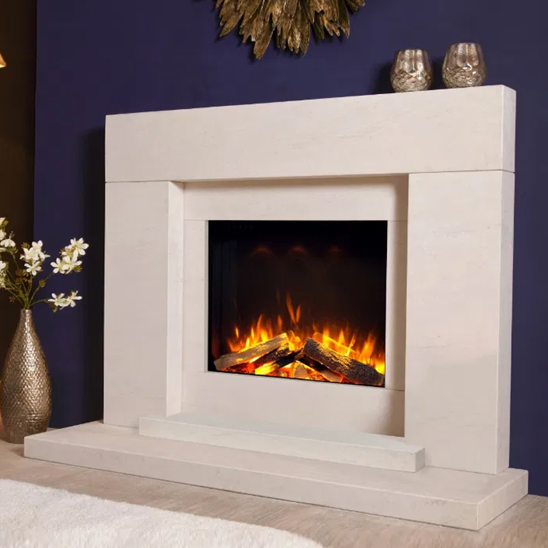 Celsi DLX Pablo 600 Limestone Electric Fireplace Suite | Flames.co.uk