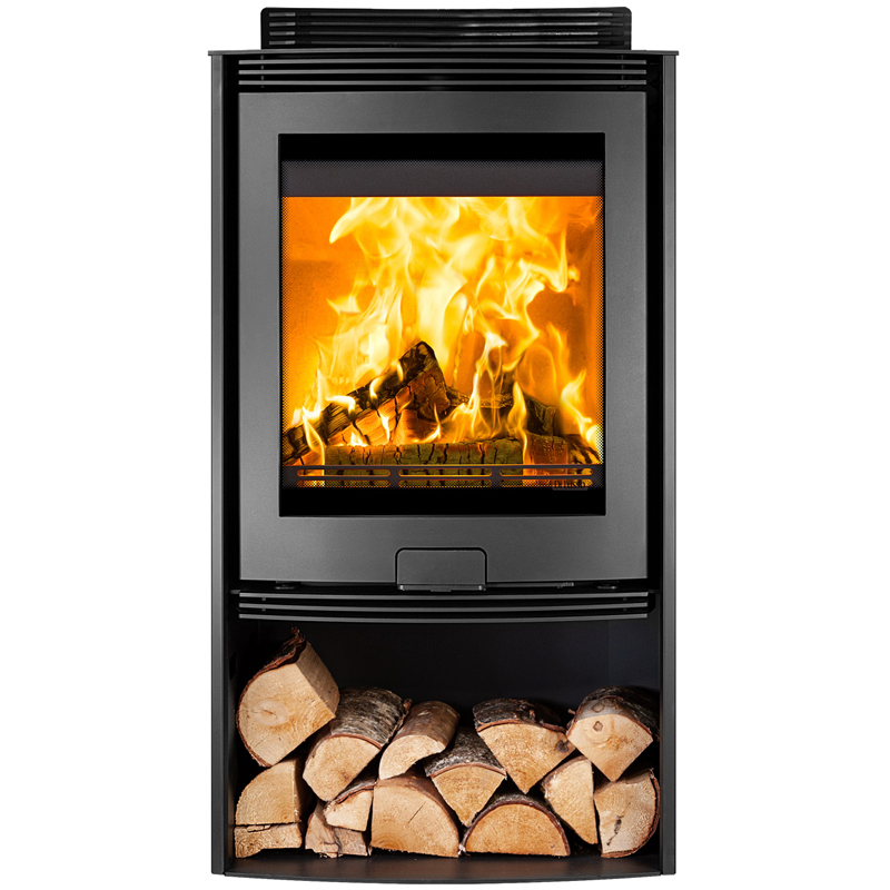 Di Lusso R5 Euro Eco Wood Burning Stove with Log Store | Flames.co.uk