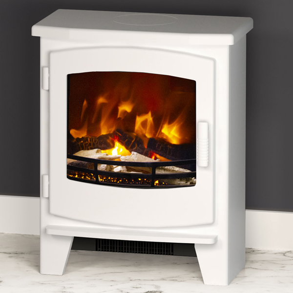 FLARE Collection by Be Modern Beacon Small Electric Stove Ash White Flames.co.uk