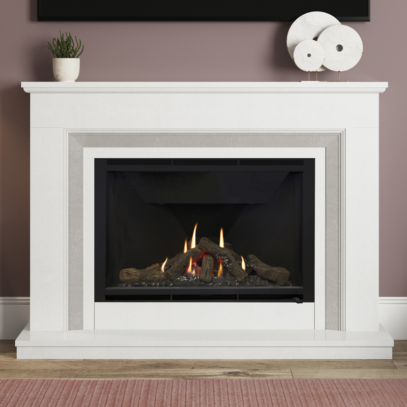 春　フォーシーズ Elgin & Hall Cassius 950 Marble Gas Fireplace Suite | Flames.co.uk