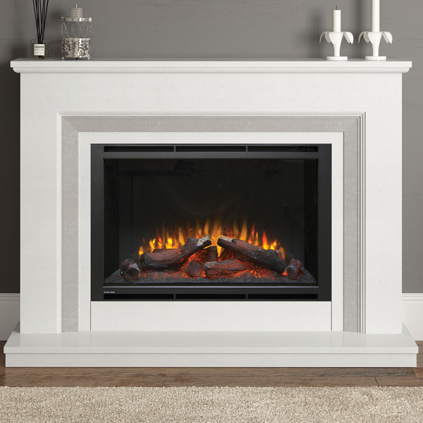 Elgin Hall Cassius Marble Electric, Marble Surround Fireplace With Electric Fire