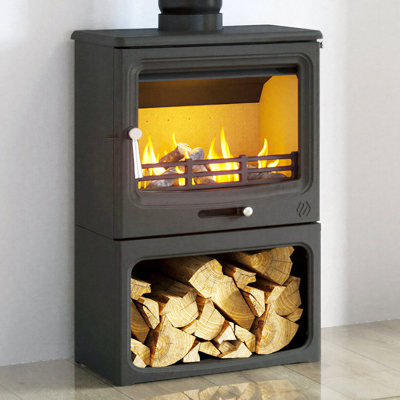 F2 Fires Vue Landscape Logstore 5kW Multi-Fuel Stove | Flames.co.uk