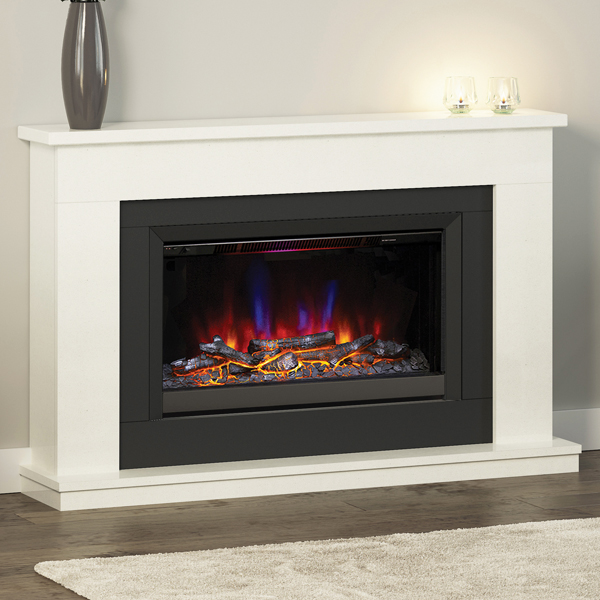 FLARE Collection by Be Modern Carter Marble Electric Fireplace Suite