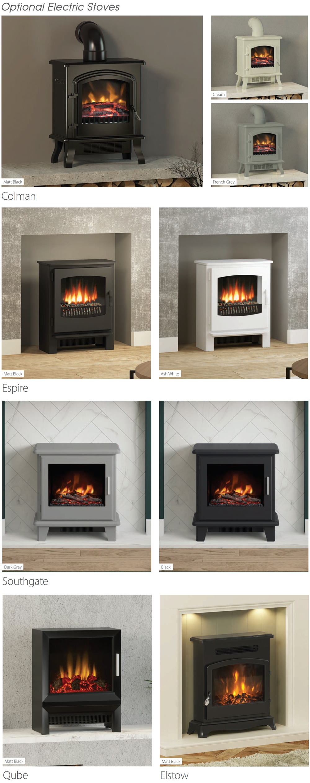Optional Electric Stoves