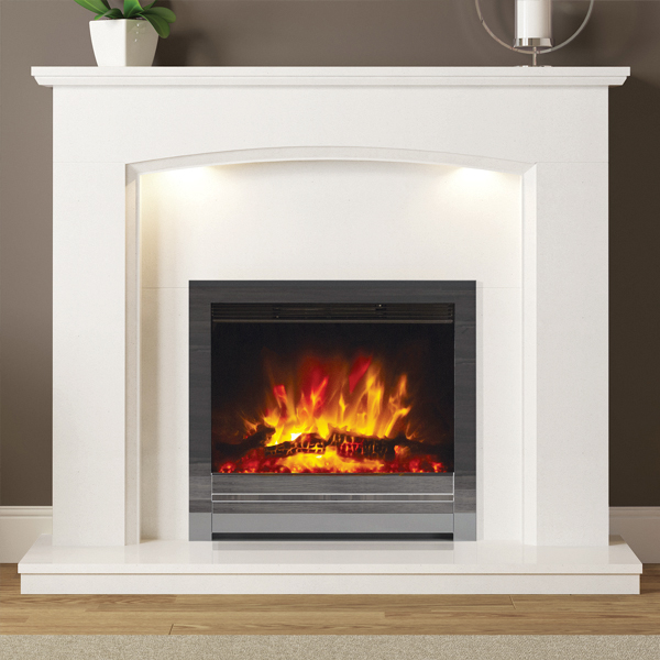 FLARE Collection by Be Modern Emelia Marble Electric Fireplace Suite