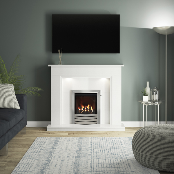FLARE Madalyn Marble Fireplace Flames.co.uk